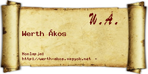 Werth Ákos névjegykártya